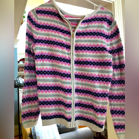 TALBOTS Pink Purple Blue Zig zag Sweater  MP - Picture 1 of 2